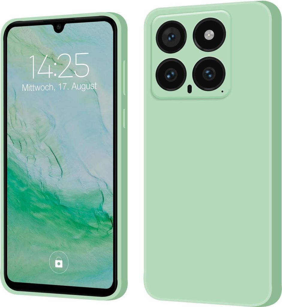 Hülle für Xiaomi 14 Case Cover Bumper Silikon Softgrip Schutzhülle Farbe: Türkis