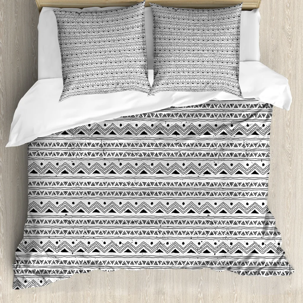 Copripiumino Professionale ABAKUHAUS Azteco Bianco e Nero 155x220