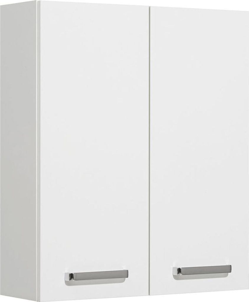 Badezimmer Wandschrank Hängeschrank WARSCHAU-66 in weiß glänzend - B/H/T: 60/70/20cm