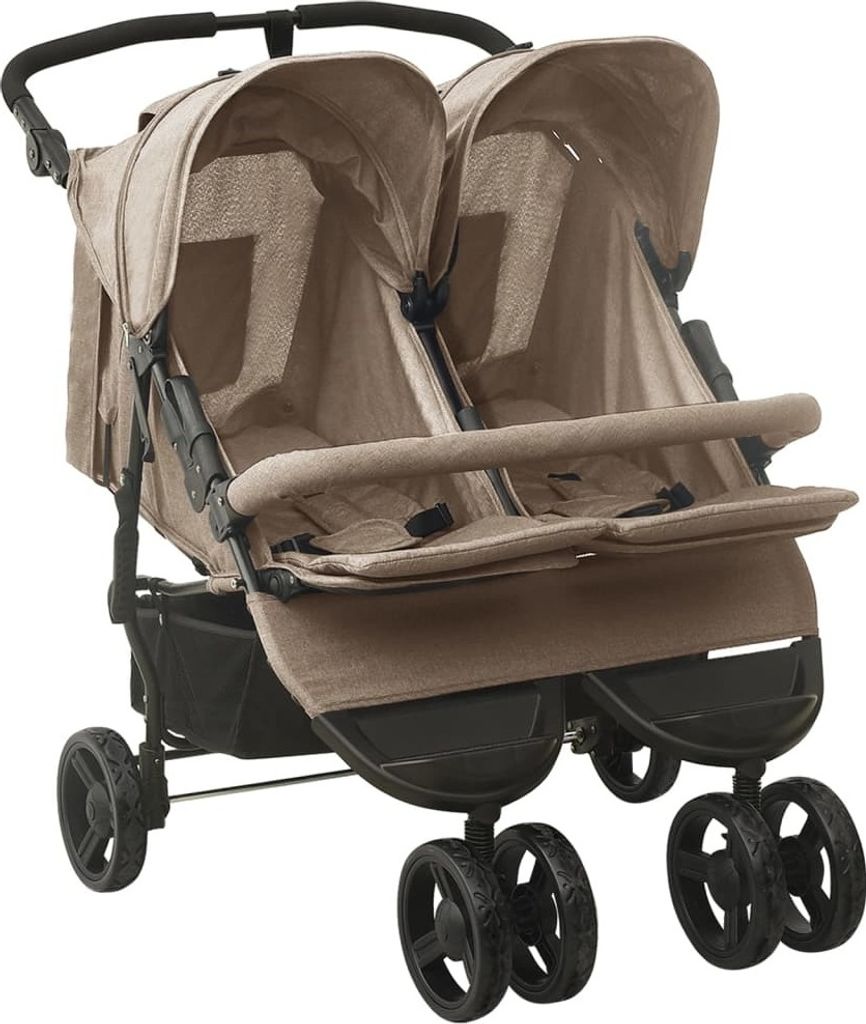 dkd-home-decor Geschwisterwagen Taupe 99 x 78 x 103 cm Produktbild 