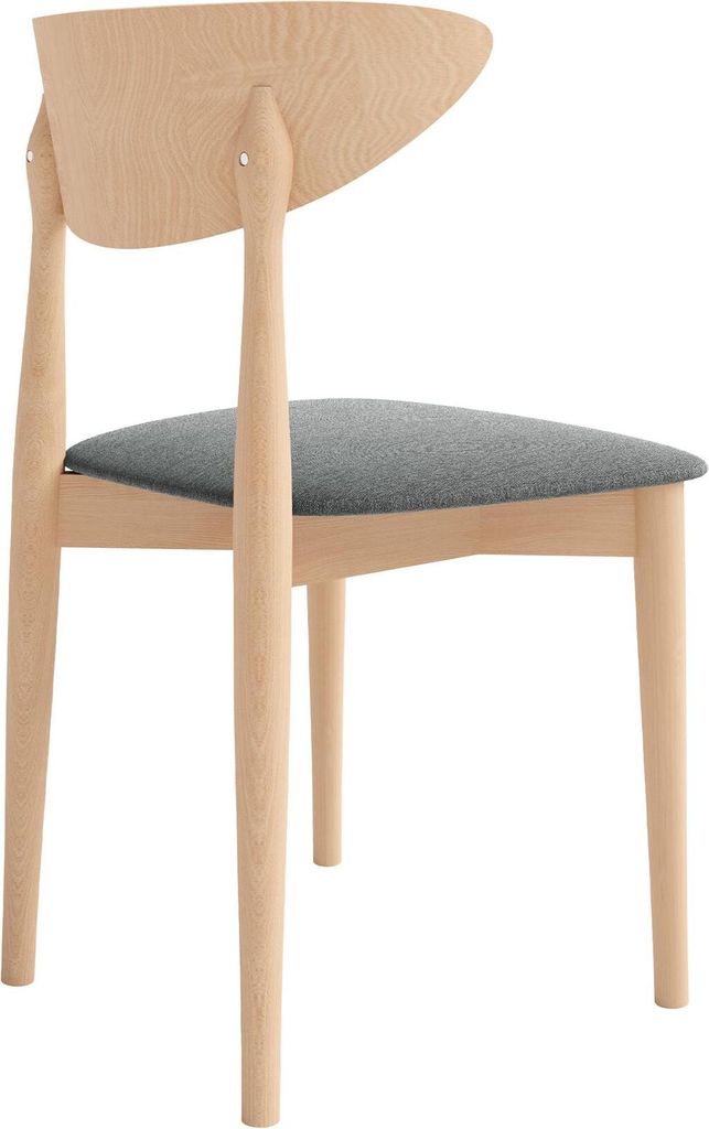 48x80x45 cm Esszimmerstuhl in Webstoff Kate 65 Polsterstuhl mit Holzgestell bequemer Küchenstuhle Stuhl, Farbe: grau - inari 91, Beinefarbe: natü...