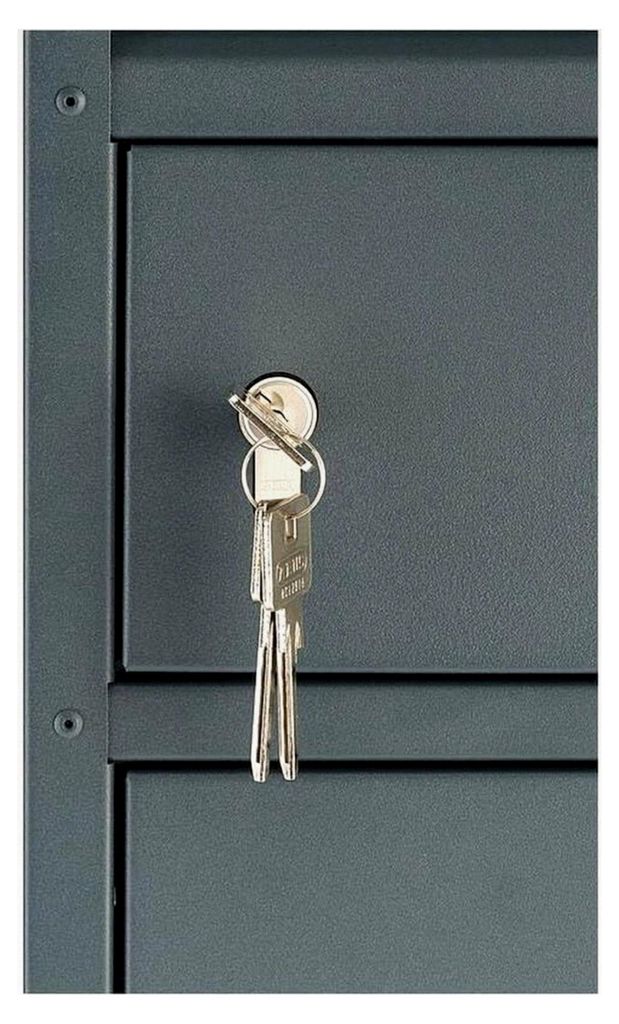 Paketbriefkasten anthrazitgrau (RAL 7016) mit gesichertem Paketfach und Profilzylinder