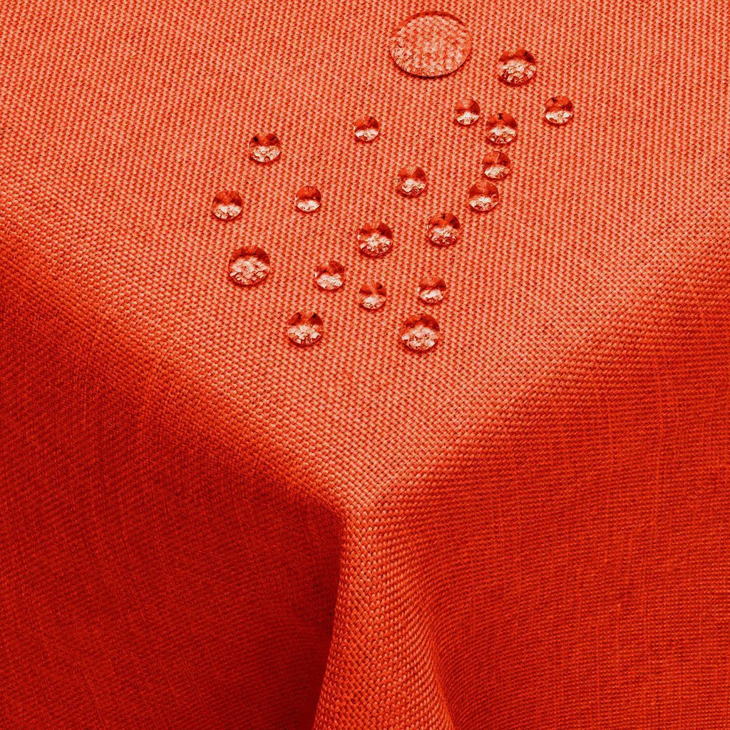 DecoHomeTextil Leinen Optik Tischdecke Orange Eckig 160 x 320 cm mit Lotus Effekt Abwaschbar