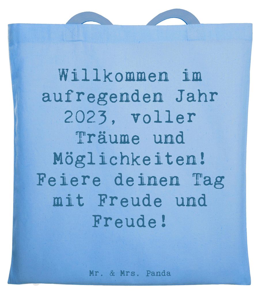 Mr. & Mrs. Panda Tote Bag Spruch 2023 Geburtstag Freude - Produktbild 
