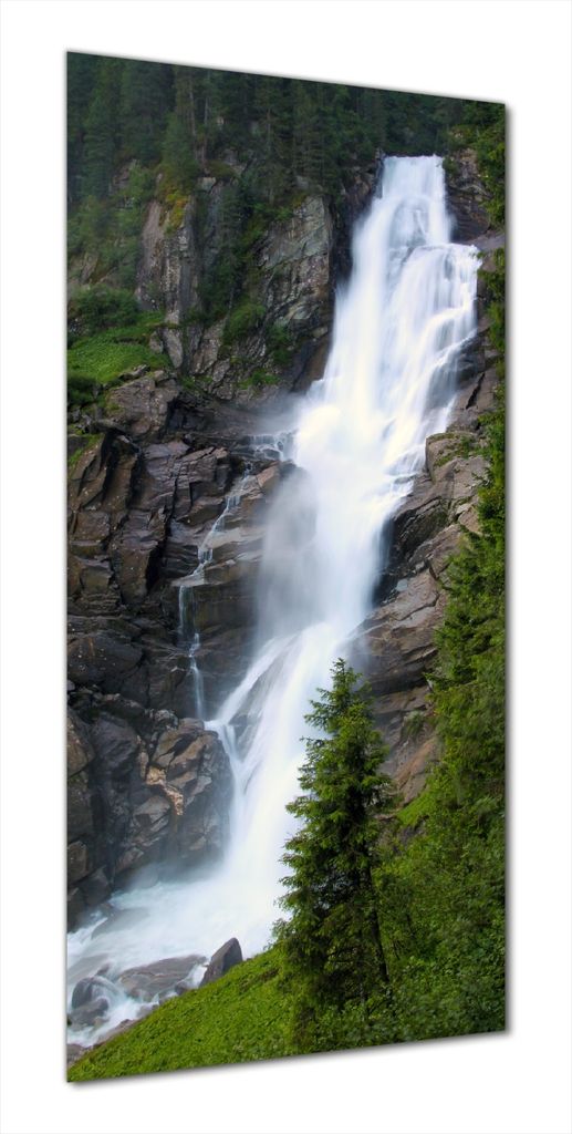 Wallario selbstklebende Duschrückwand 80 x 180 cm mit Motiv Wasserfall - Wandverkleidung mit Hochglanzlaminat in Glasoptik