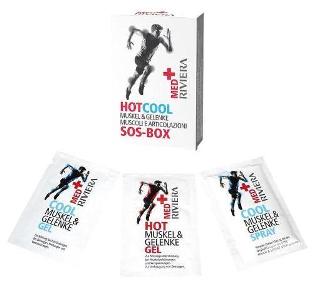 RIVIERA MED+ Muskel Gelenke Pflege Set Hot Cool SOS-Box