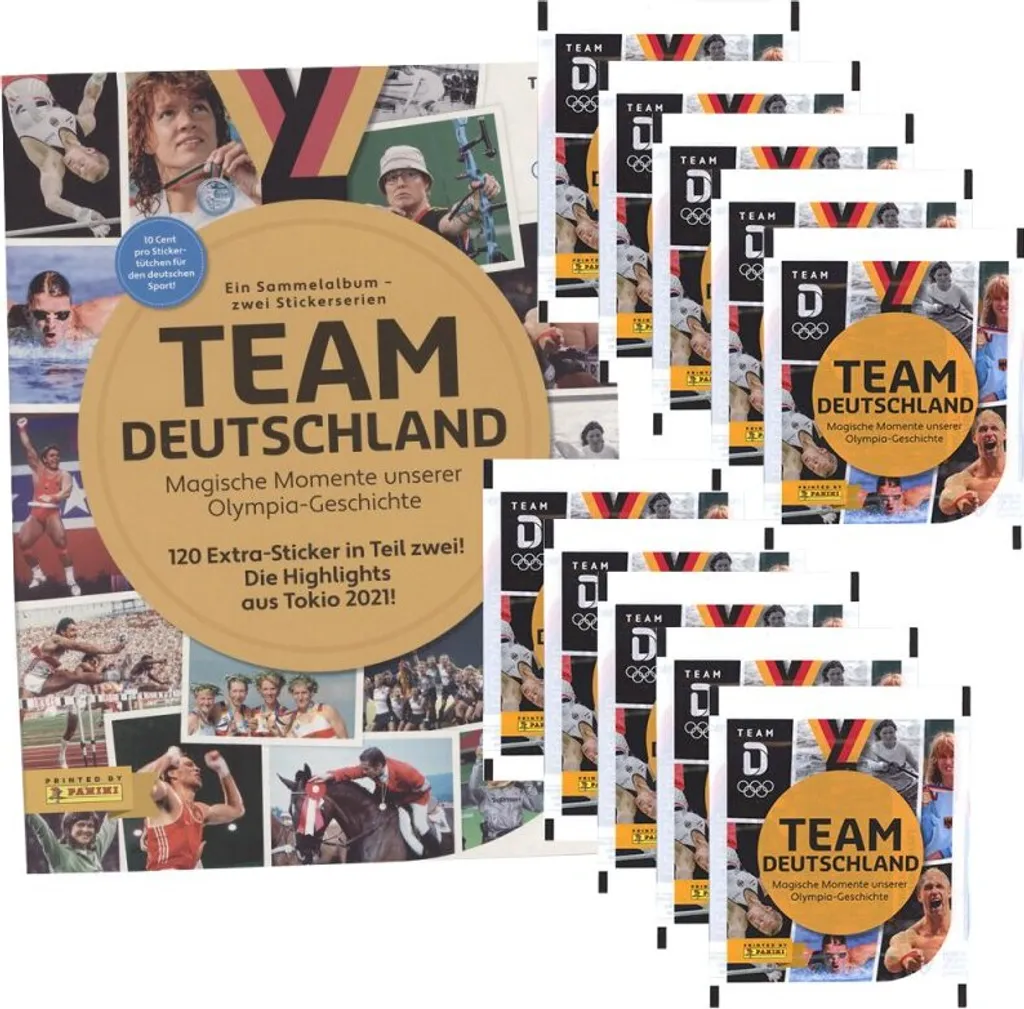 Album Stickers Team Deutschland Olympia Partie 1 - Pack Deluxe 10 Sachets