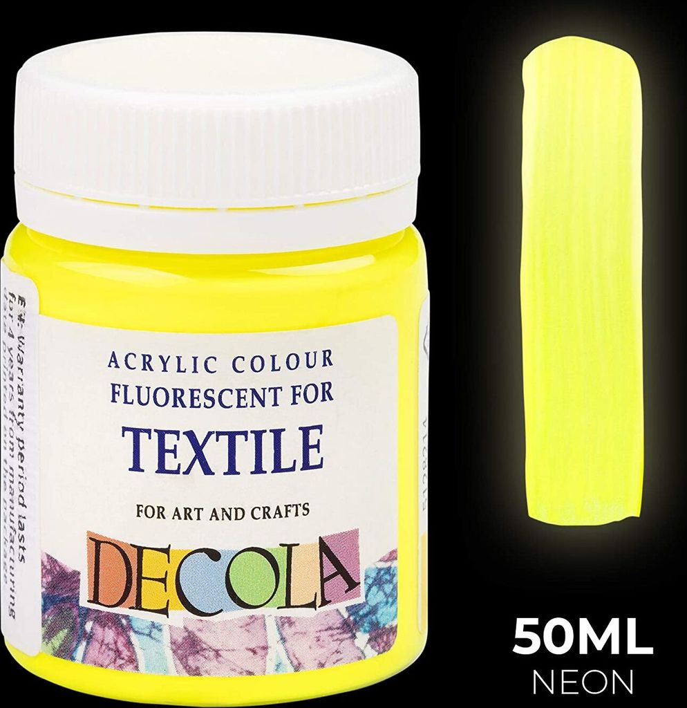 Decola Fluoreszierende Textilfarbe, 50 ml, Zitrone