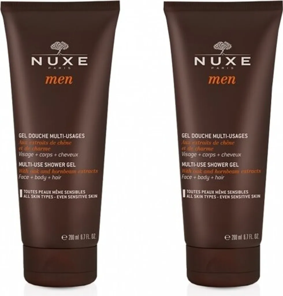 Nuxe Men Gel douche multi-usages 2x200ml : pack duo efficace et pratique