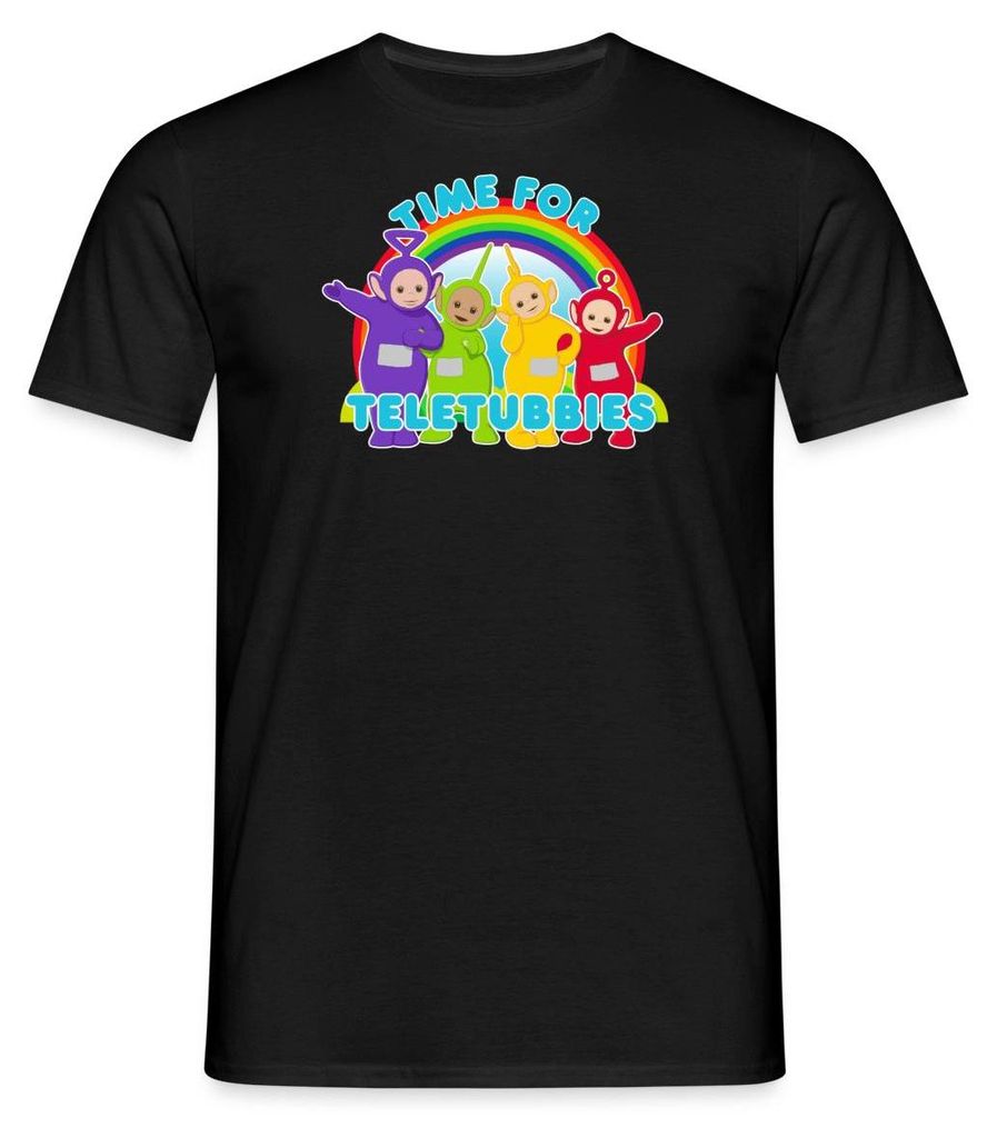 Spreadshirt Teletubbies Time For Teletubbies Männer T-Shirt, XXL, Schwarz