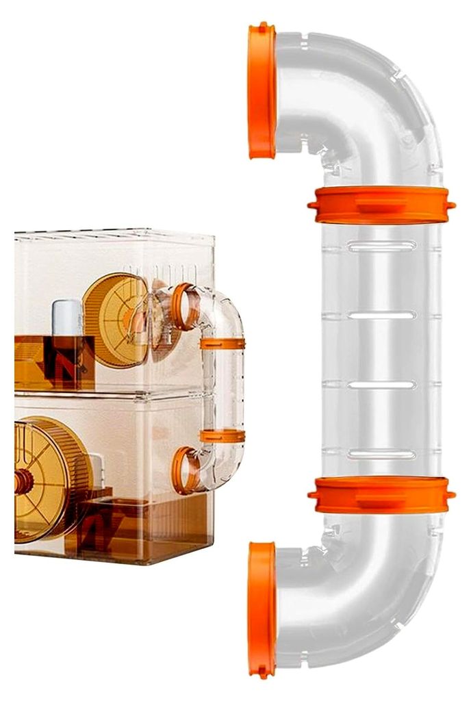 Hamster-Tunnel, Gebogenes Rohr für Haustierkäfige, Spielzeug für Hamster, Transparentes Verbindungstunnelrohr für Mäuse, Hamster, Ratten und a...