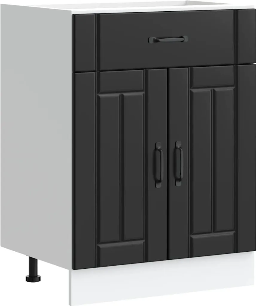 Mobile Cucina Lucca Nero 80cm - Struttura Legno Multistrato