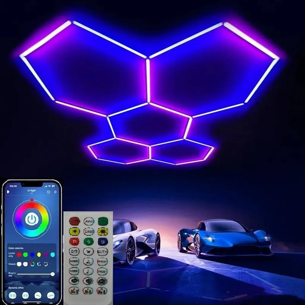 Plafonnier LED Dimmable 2000 lm Bleu - Éclairage Intelligent via App - 7