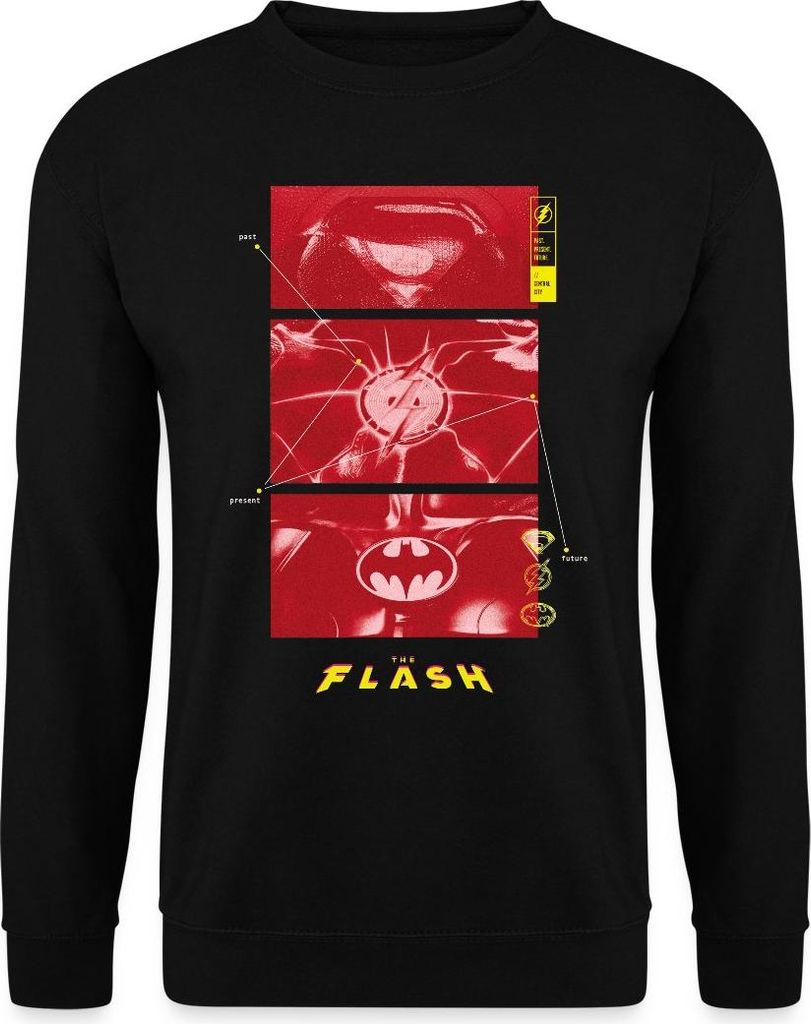 Spreadshirt The Flash Anzüge Supergirl Flash Batman Mit Logos Uni Pullover, 3XL, Schwarz