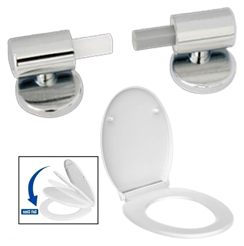 4 Stück Ersatzhalterungen für WC-Sitze, Scharniere zur Befestigung von Toilettendeckeln aus Edelstahl, Softclose WC-Sitz Scharniere
