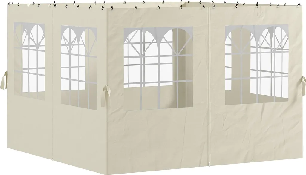 Kit Rideaux pour Tonnelle de Jardin 3x3m - Protection Intimité et Vent 4x