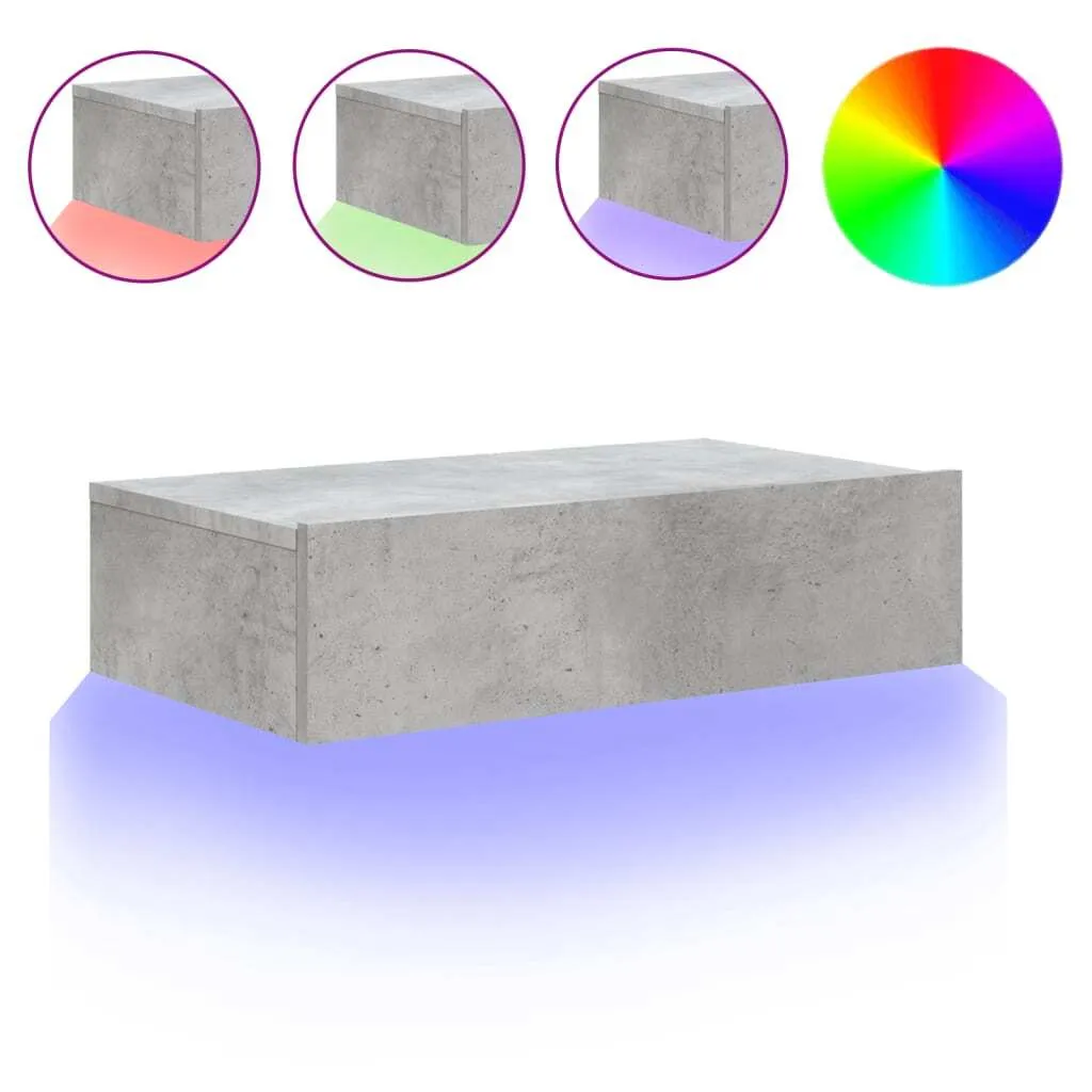 Mobile Porta TV Grigio Cemento LED 60x35x15,5 cm - Salvaspazio