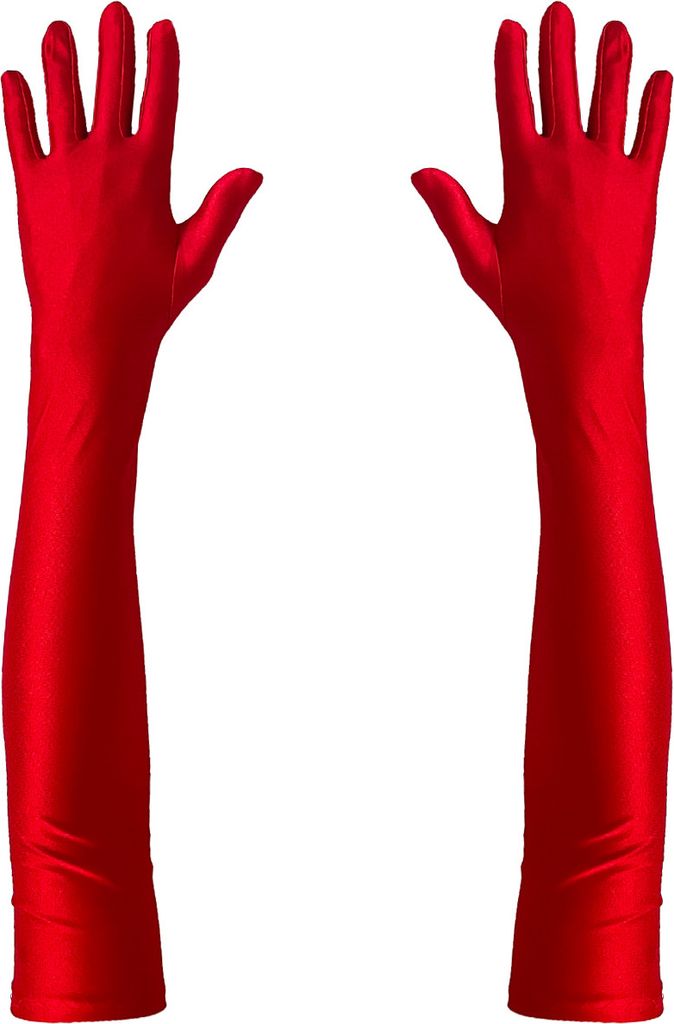 Oblique Unique Damen Handschuhe Lang rot Handschuh für Produktbild 