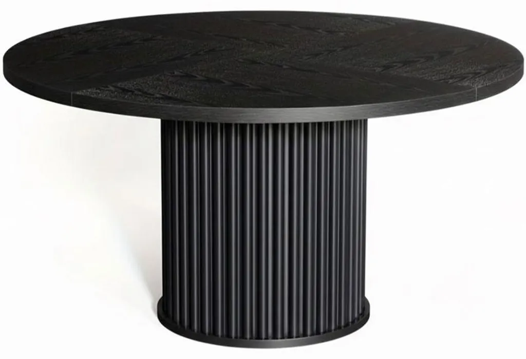 Grande table de bureau ronde noire 120 cm pour poste informatique chic