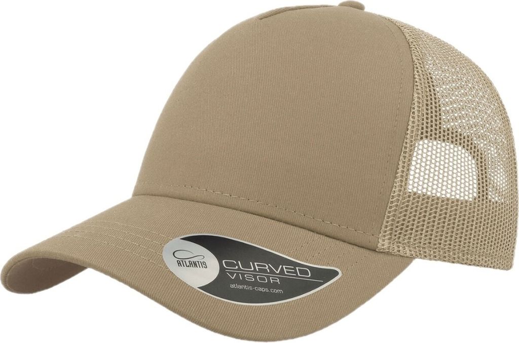 Atlantis Rapper Trucker-Kappe mit 5 Paneelen AB206 (Einheitsgröße) (Khaki/Steinfarben)