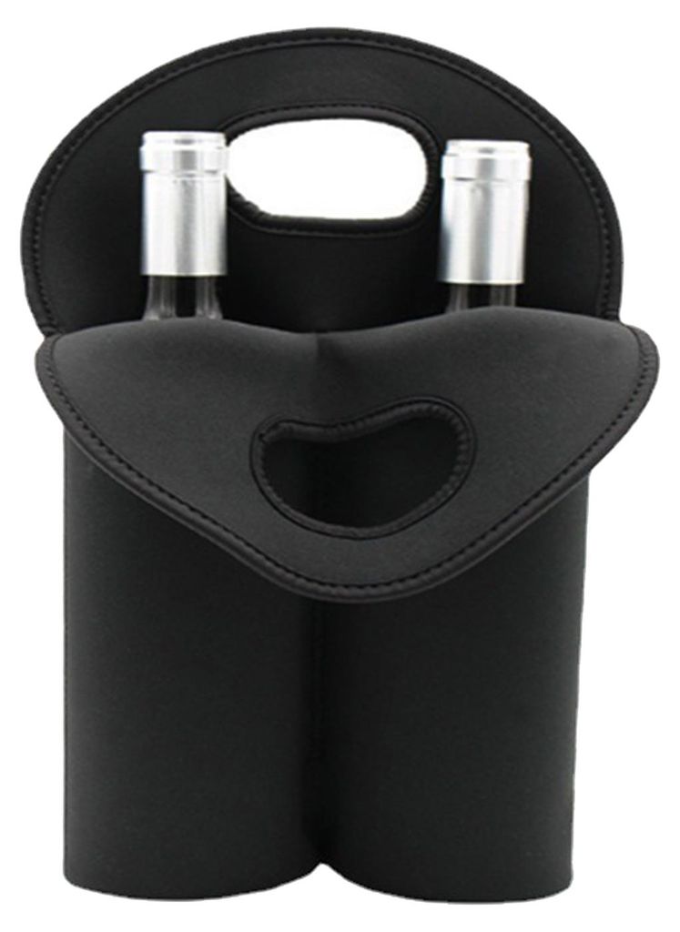 Doppelte Neopren-Weintasche, wiederverwendbare Kühltasche für 2 Standard-Weinflaschen (750 ml), ideal als Geschenktasche für Reisen, Picknicks u...