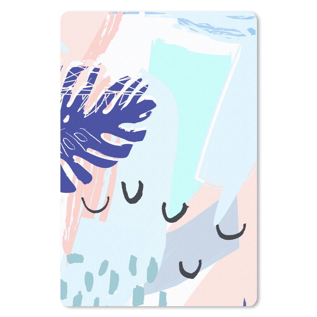 MuchoWow Mauspad Mousepad Sommer - Tropisch - Blatt - Blau 18x27 cm - Mousepads - Maus Mat - Pad - Mausunterlage