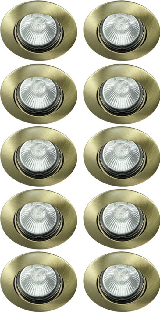 10 x Einbaustrahler Einbauleuchte DITO DT02B Messing Produktbild 