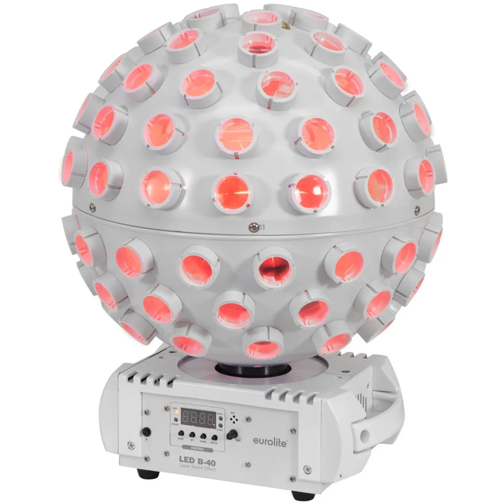 Jeu de Lumière LED et Laser Rotatif Eurolite B-40 ws Blanc 51741088
