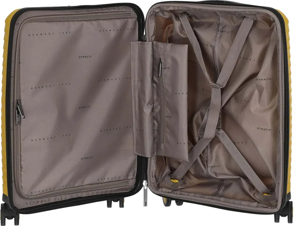 Valise Stratic Bright+ Trolley Expensible Jaune Gold 56cm Rigide - 19