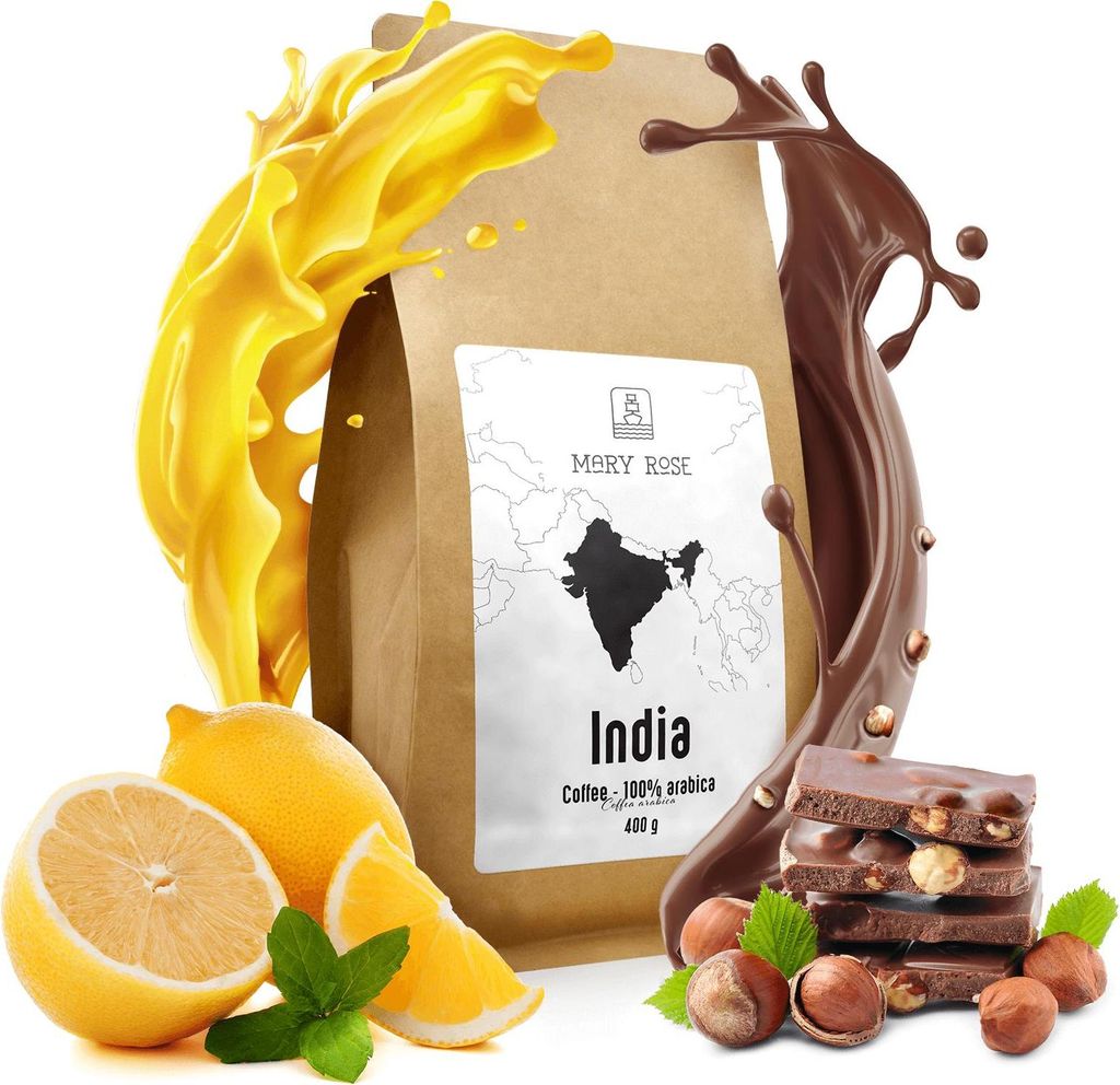 Mary Rose - Kaffeebohnen India Karnataka Premium 400g - Premium Spezialitätenkaffee Omniroast 100% Arabica - Frisch Geröstet -Nuss Schokolade Zit...