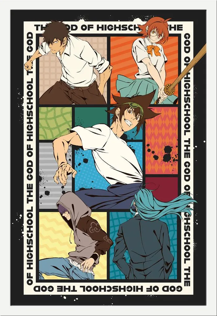 Tableau Mural Manga God of High School avec Cadre Blanc Maxi Shinsuke