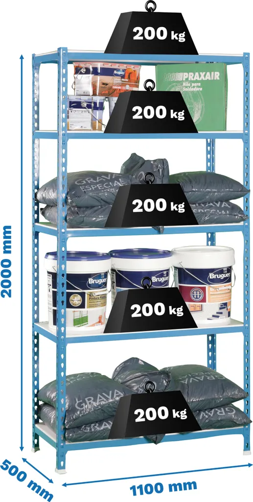 Rayonnage de Stockage pour Charges Lourdes 110 cm Simonrack Simonclick