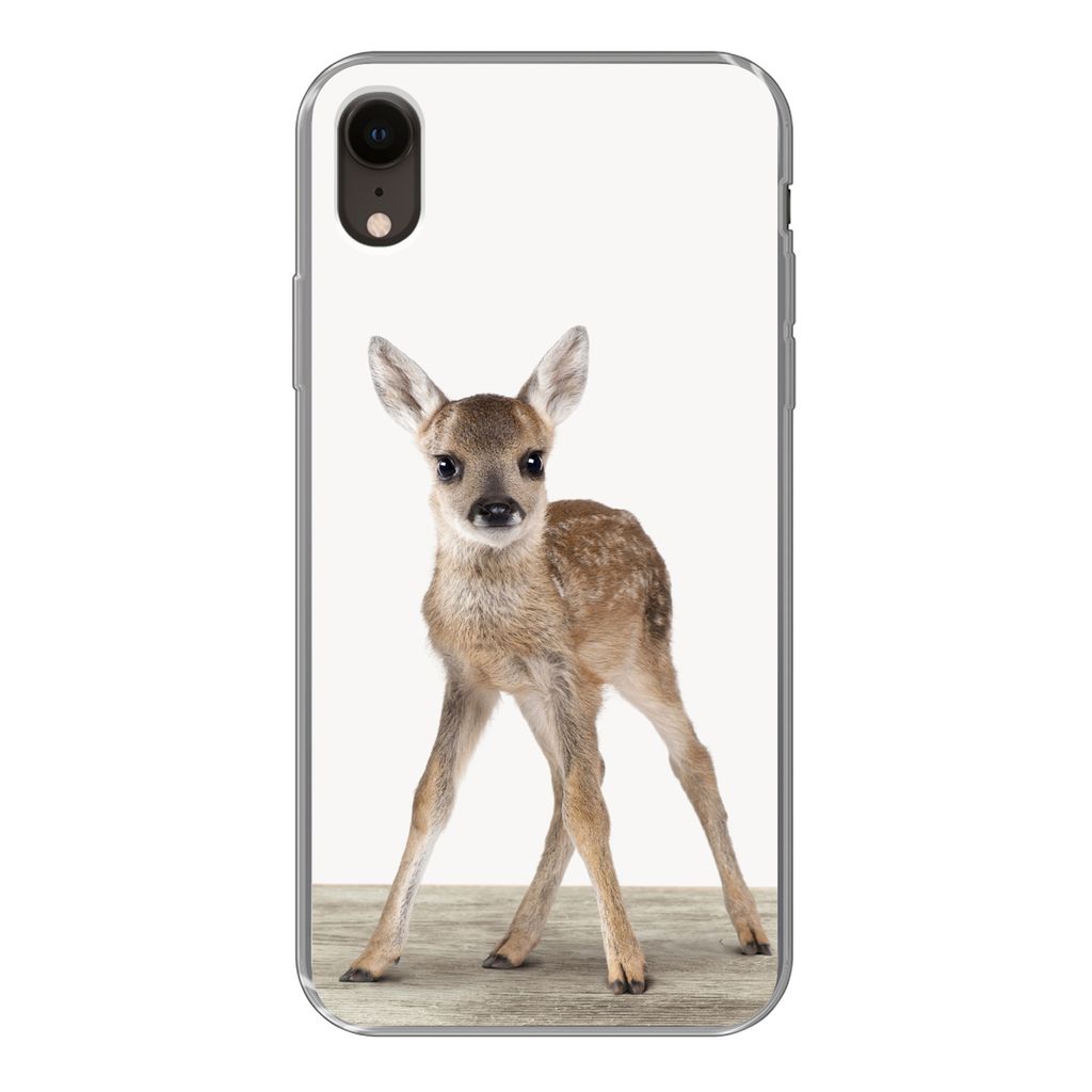 MuchoWow Handyhülle Schutzhülle Hülle für iPhone XR Hirsche - Baby-Hirsche - Tiere - Mädchen - Jungen - Kinder Silikon Softcase Handy Hülle...
