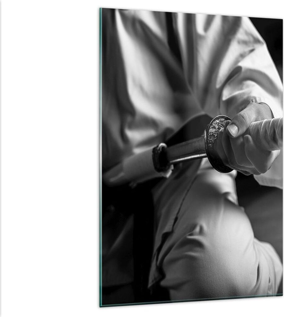 Bilder auf glas - Einteilig - Samurai-Schwert - 80x120cm - Glasbilder - Wandbilder - Bilder - zum Aufhängen bereit - Wanddekoration aus Glas - Gla...