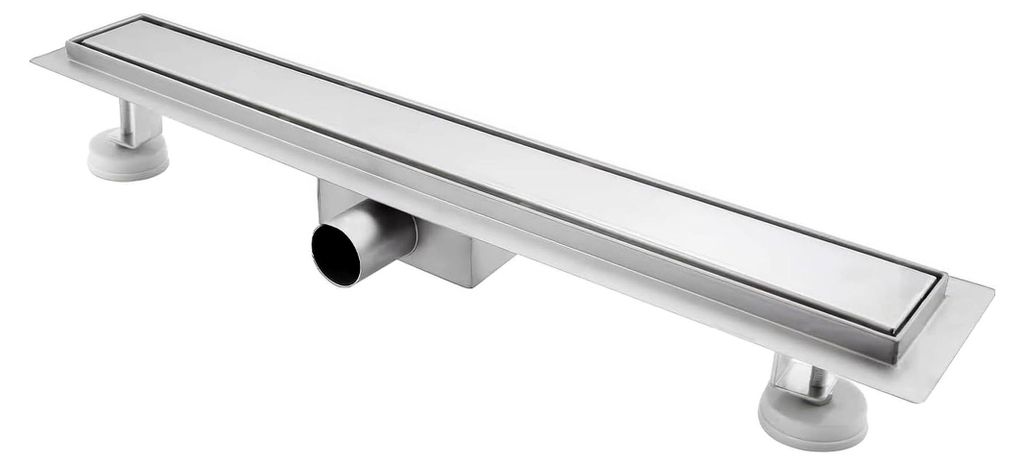 Duschrinne 70 cm, Befliesbar Duschrinne extra flach, Edelstahl Bodenablauf Komplettset mit Siphon Haarsieb