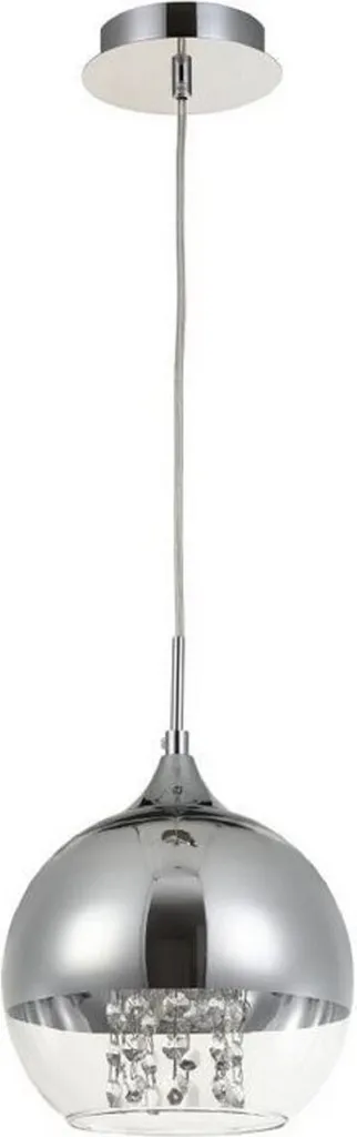 Lampada a Sospensione Argento Casa Padrino Ø 20cm Cristalli Pregiati