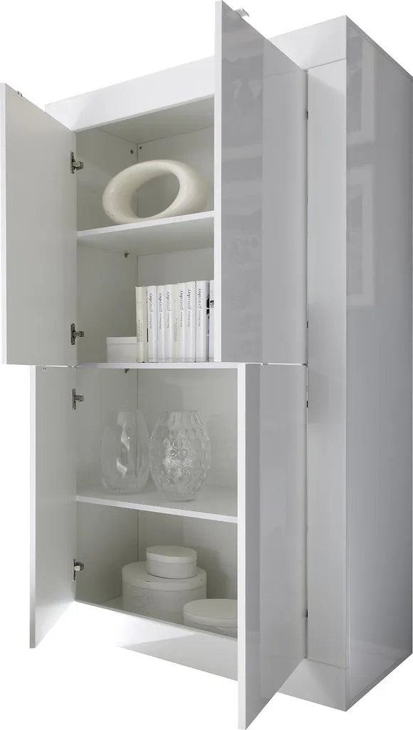 Gagnez de l'Espace avec le Buffet Sampeyre Blanc Brillant 161 cm Italien