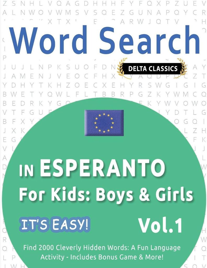 Word Search In Esperanto For Kids