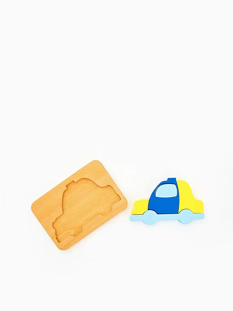 Voiture de Police en Bois Durable Skye Decor - Jeu Sain et Robuste Bleu