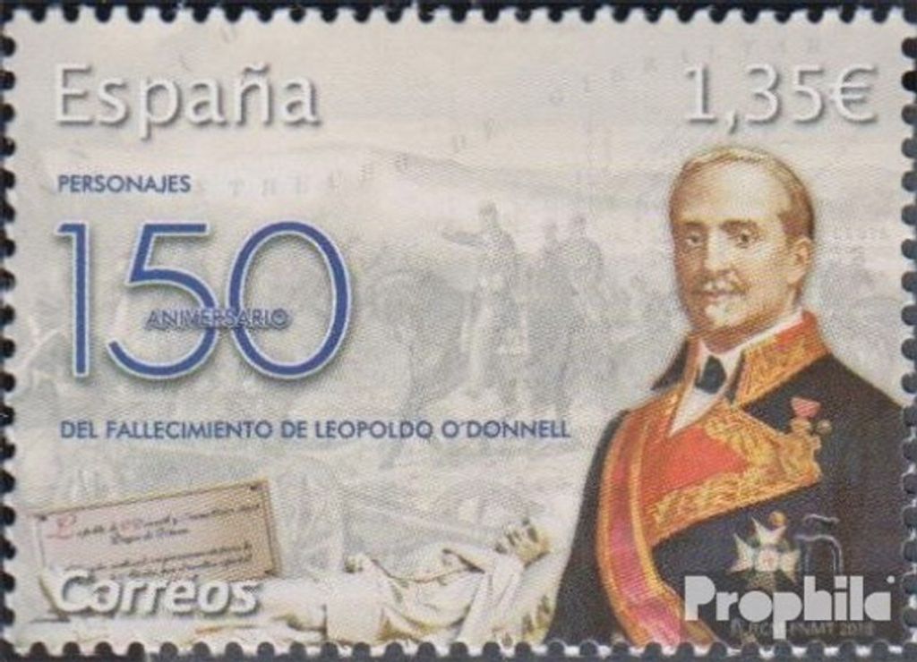 Briefmarken Spanien 2018 Mi 5287 (kompl.Ausg.) postfrisch Leopoldo ODonnell