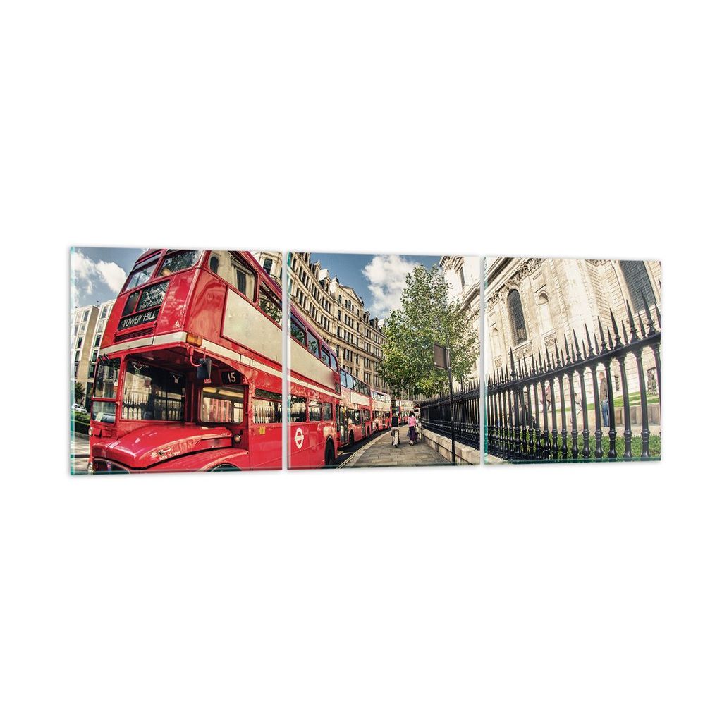 Bilder auf glas - Architektur London Stadt - 90x30cm - Glasbilder - Wandbilder - Kunstdruck - zum Aufhängen bereit - Wanddekoration aus Glas - Gla...