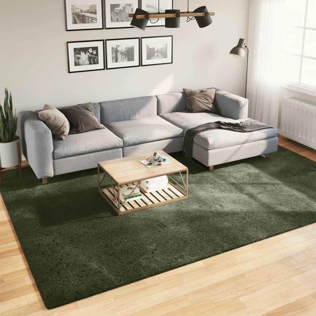 Teppich HUARTE Kurzflor Weich und Waschbar Waldgrün 240x340 cm 375102
