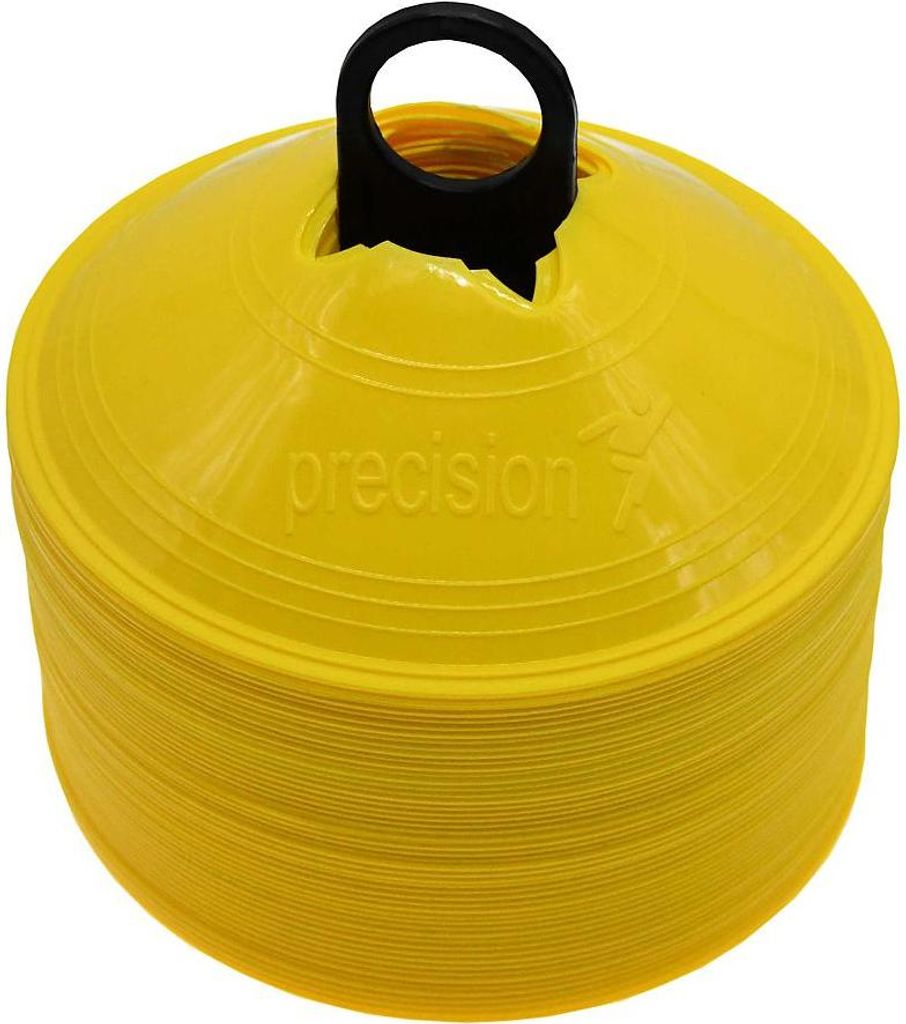 Precision Trainingshütchen Set - 50 Stück - gelb - 20cm Markierungskegel