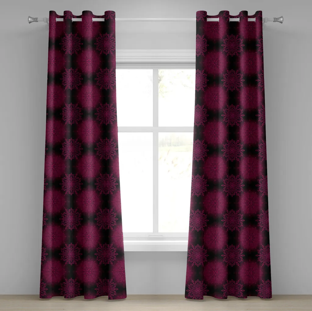 Rideau violet à œillets style Baroque et Rococo en tissu de qualité