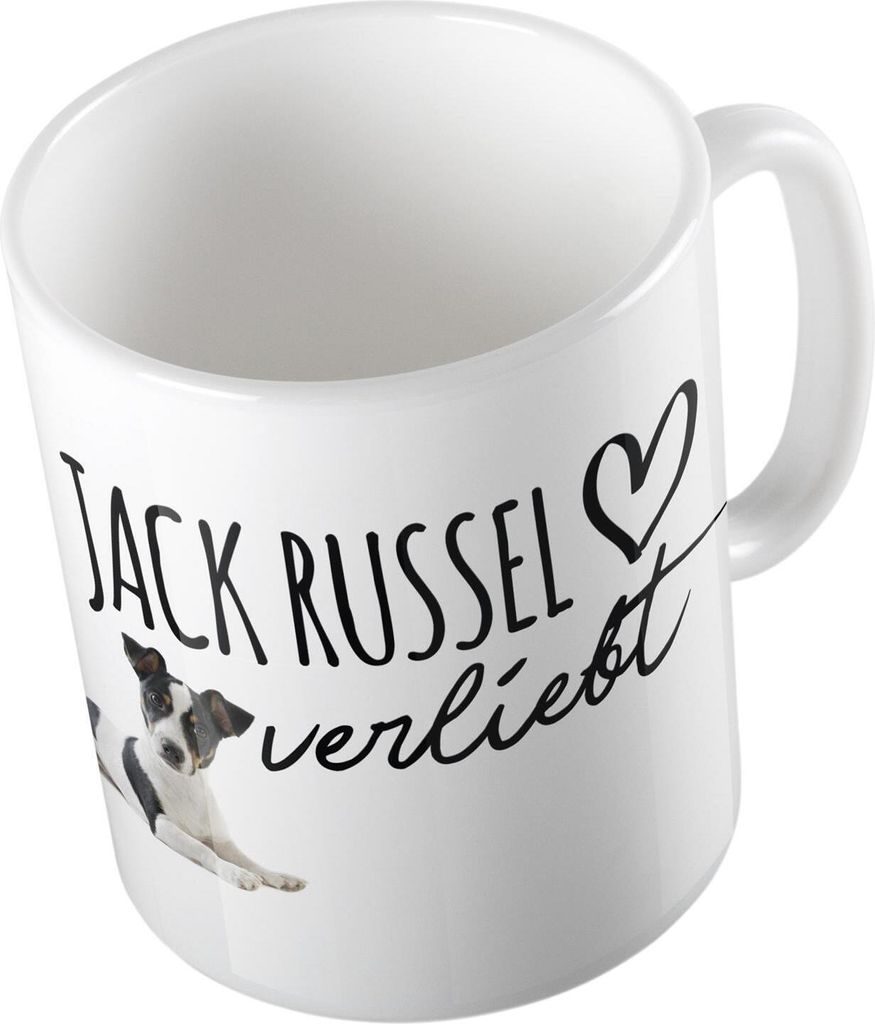 Huuraa Kaffeetasse Jack Russel Geschenk Tasse Weiß 330ml Jack Russel Präsent