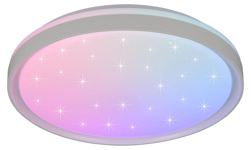 Plafonnier LED, blanc, télécommande, D 39 cm Image du produit 