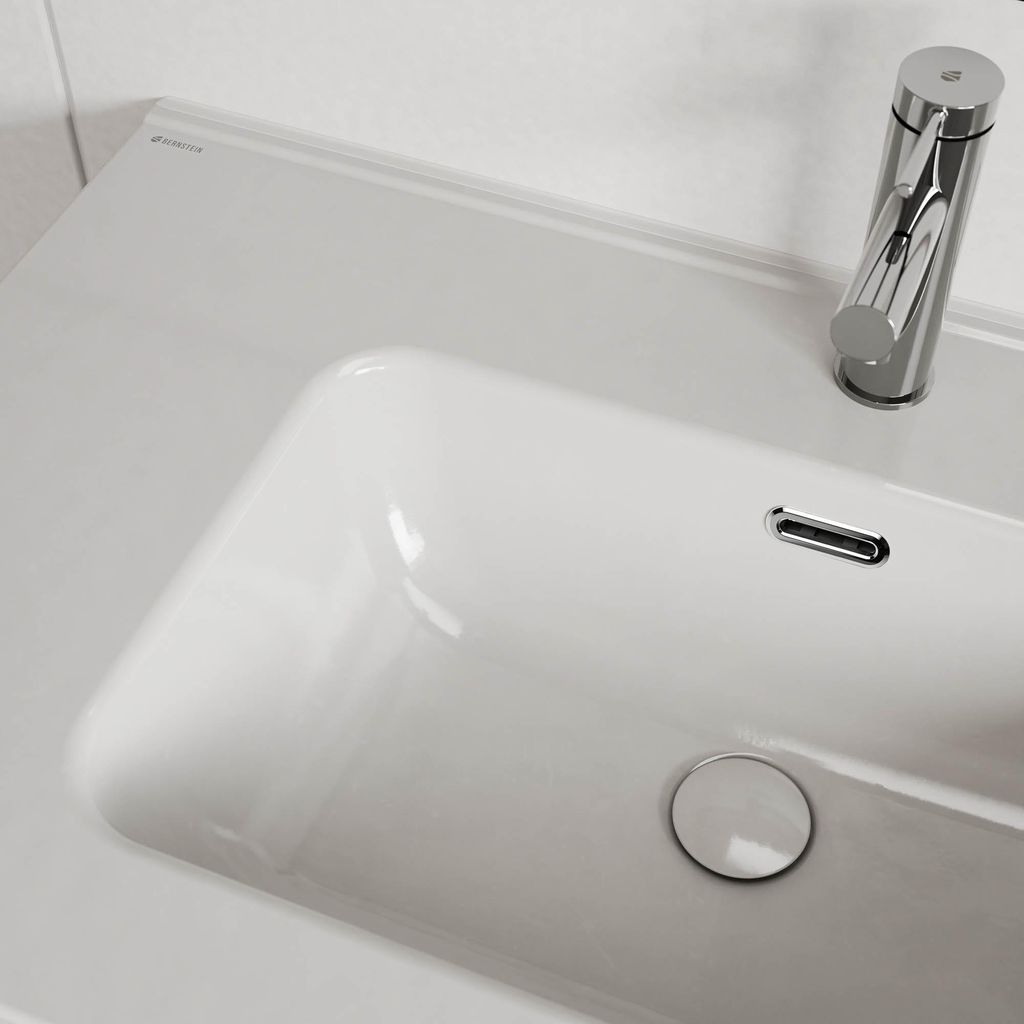 Waschtischunterschrank VIREO 80 cm mit Waschbecken weiß - Farbe wählbar, Farbe Badmöbel:Weiß matt