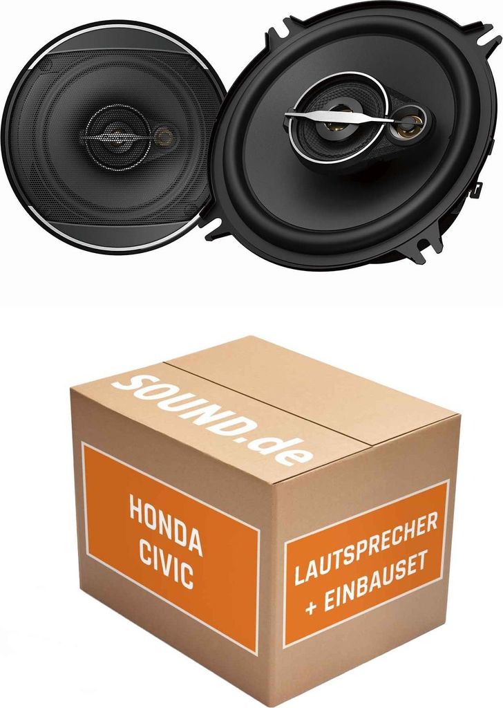 Lautsprecher Boxen Einbaupaket Front Pioneer Pioneer TS-A1371F passend für Honda Civic 6. Generation | 2x Tief-Mitteltöner mit integriertem Hocht...