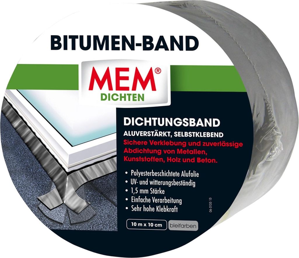 MEM Bitumen-Band 10 m x 10 cm blei Produktbild 