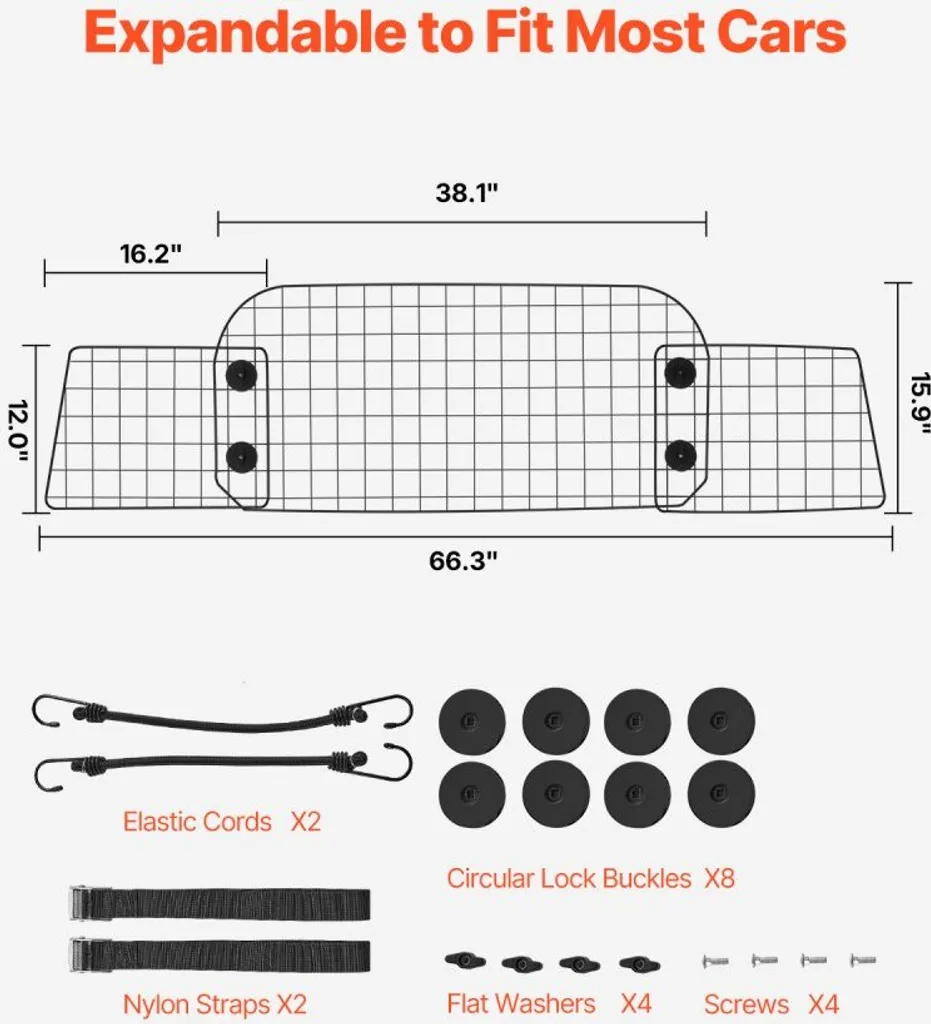Parete Divisoria Auto per Cani 968x405 mm | Standard Sicurezza UE - 2